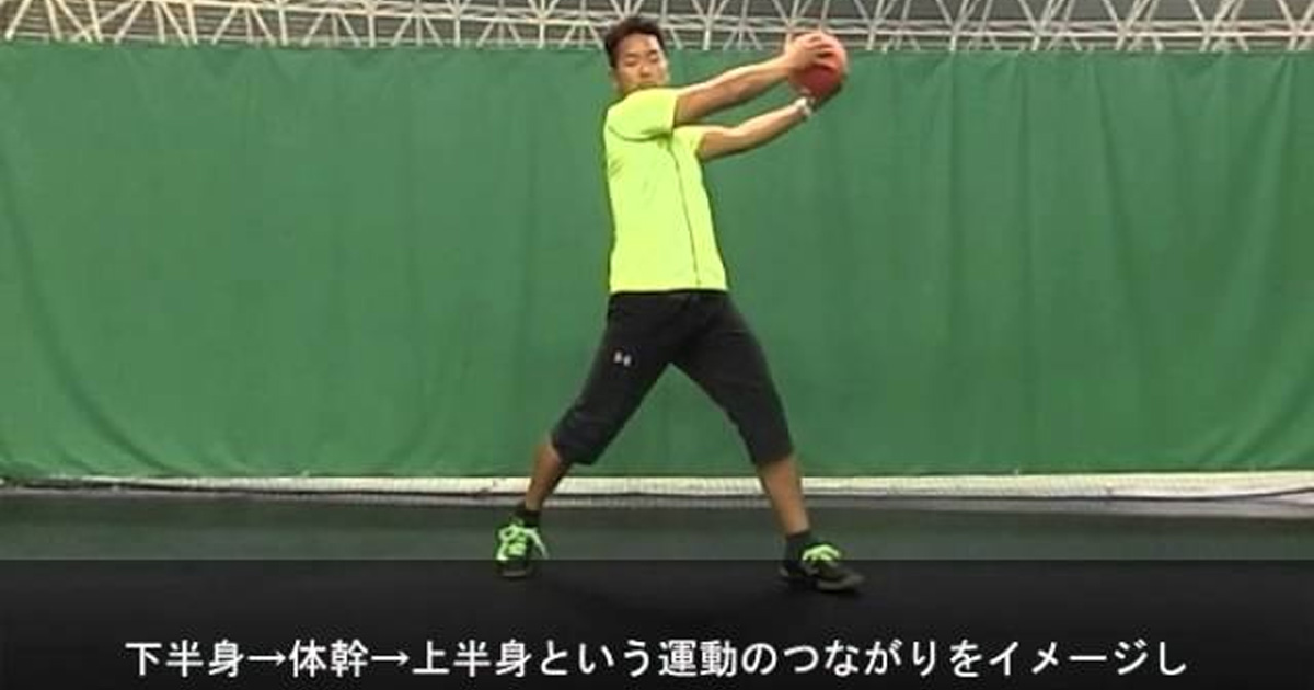 横山研究員の一人でできるメディシンボールトレーニング